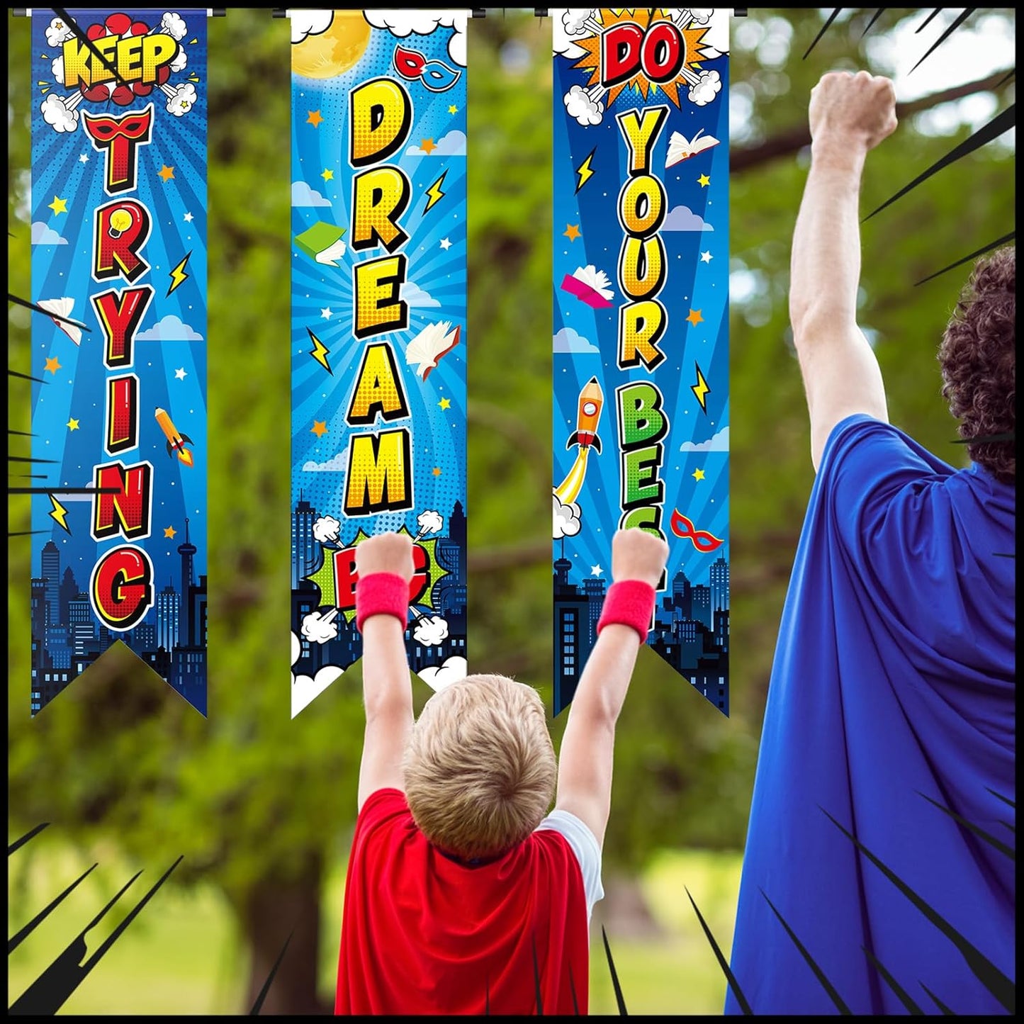 Chiisong 3 Pcs Neon Banner Party Decorations Let's Glow Banner Glow in the Dark Porch Sign Welcome Birthday Porch Sign for Neon Birthday Party Supplies Club Halloween Classroom Decorations