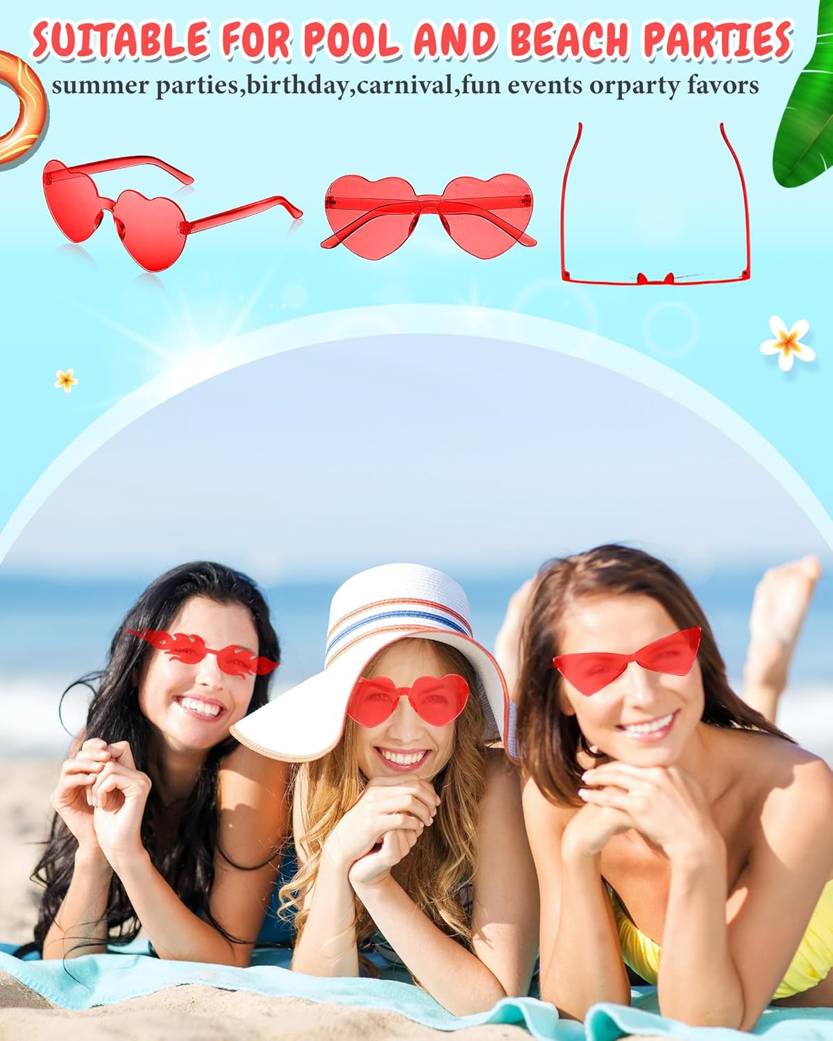 Kanayu 12 Pcs Mixed Style Rimless Sunglasses Retro Party Favors Eyewear for Bachelor Party Photoshoot Costume Accessories