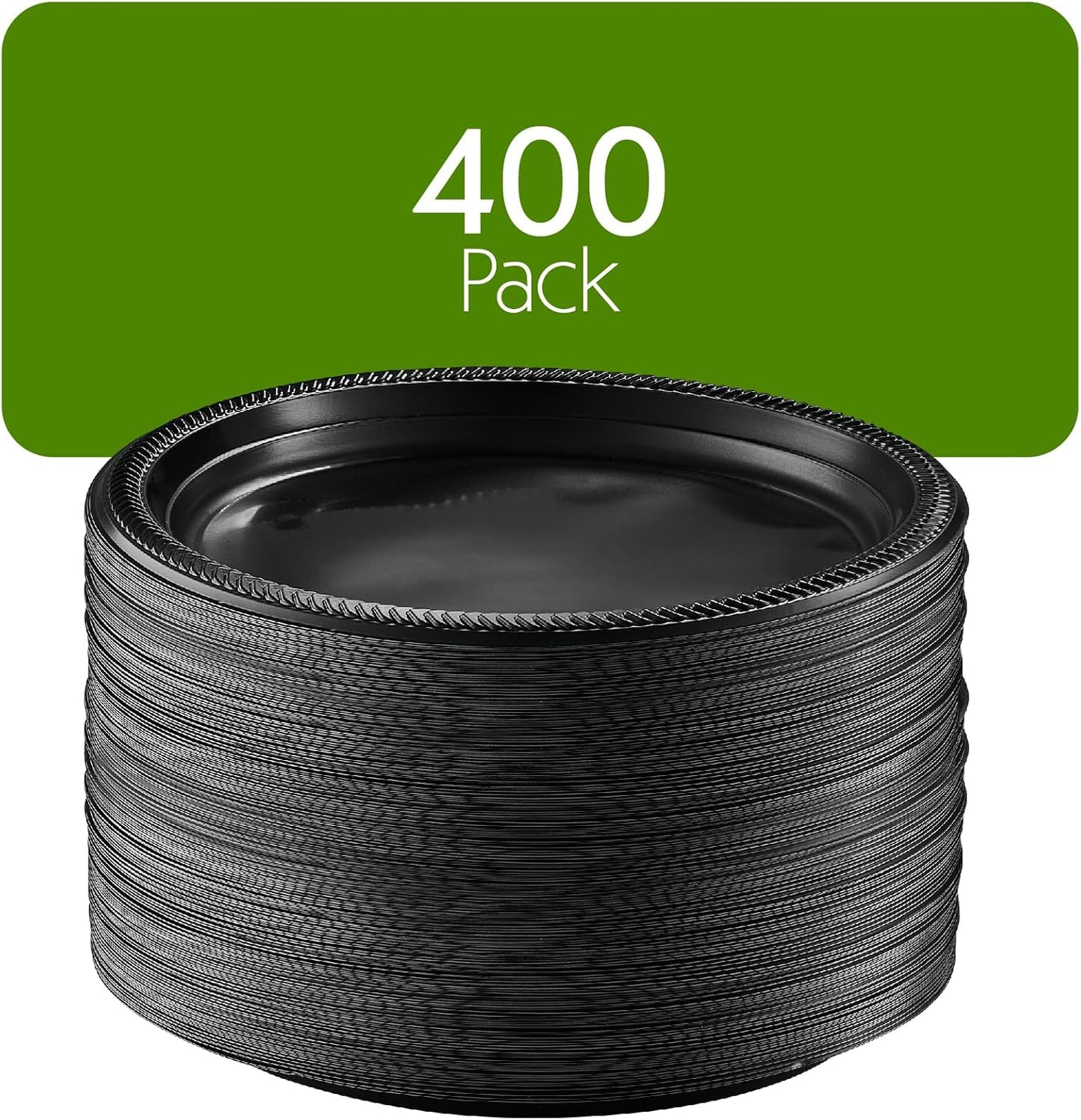 PLASTICPRO 100 PCS Black Plastic Bowls Light Weight 12 oz Plastic Soup Bowls Black Salad Plates Disposable for Party and Wedding