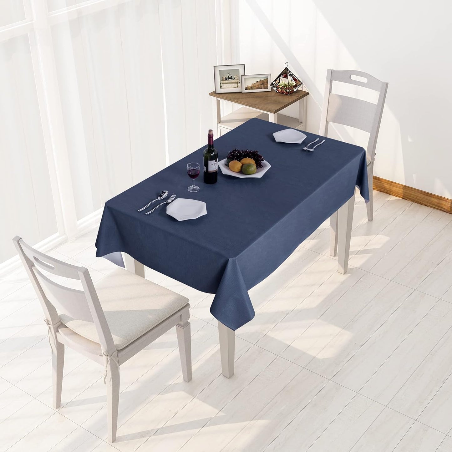 sancua Clear Plastic 100% Waterproof Tablecloth - 54 x 78 Inch - Vinyl PVC Rectangle Table Cloth Protector Oil Spill Proof Wipe Clean Table Cover for Dining Tables, Parties & Camping, Crystal Clear