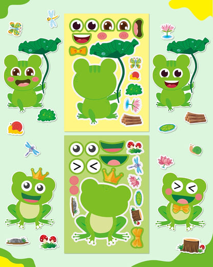 Aowplc 36 Pcs Make-A-Face Sticker Sheets Kids Party Favors Mix and Match Stickers with Dinosaurs, Mermaids, Unicorns, Horses, Farm & Sea Animals for Parties, Birthdays, Classroom Activities & Crafts