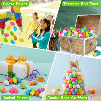 60PCS Small Hatching Dinosaur Eggs for Dinosaur Birthday Party Favors Summer Goodie Treat Bag Stuffers Classroom Carnival Prizes Bulk Pinata Fillers Novelty Grow in Water Dino Eggs with Toys Inside