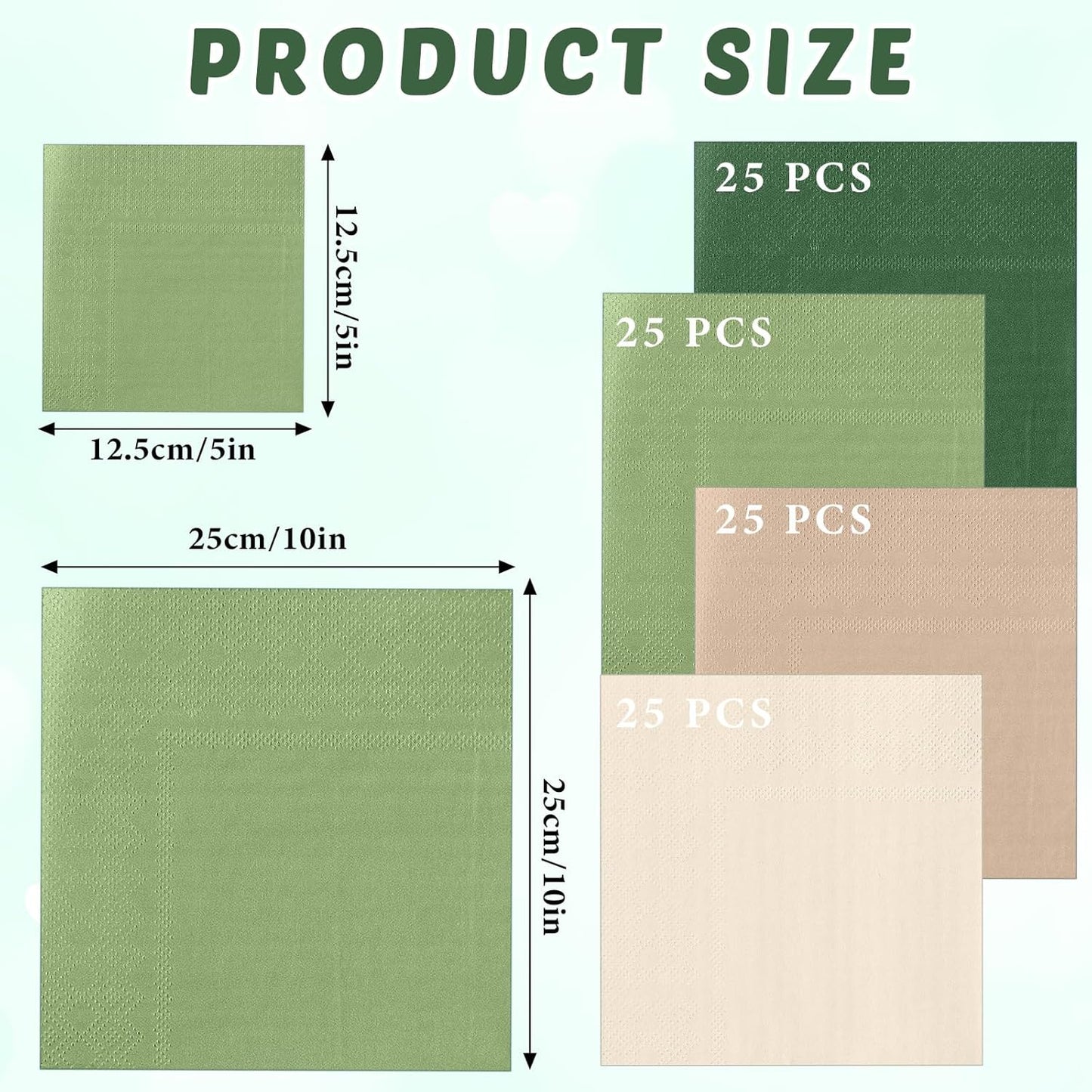 Layhit 100 Pcs Cocktail Napkins Disposable Beverage Napkins Square Paper Dessert Tissue for Wedding Birthday Celebration Party Supplies(Brown Series,5 x 5 Inch)