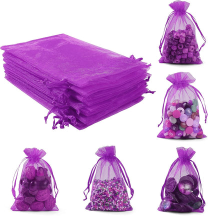 ANZNKU Pink Organza Bags 4 x 6 in 50PCS, Small Gift Bags for Goodie Candy Jewelry Soap Packaging, Cute Little Mesh Bag Drawstring Bulk for Wedding Birthday Party Favor Baby Shower & Easter Gifts Wrap