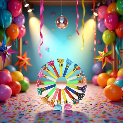 30 Pcs Colorful Party Blower Musical Blowouts Whistles Funny Party Noisemakers Party Horns Party Supplies, Noisemakers