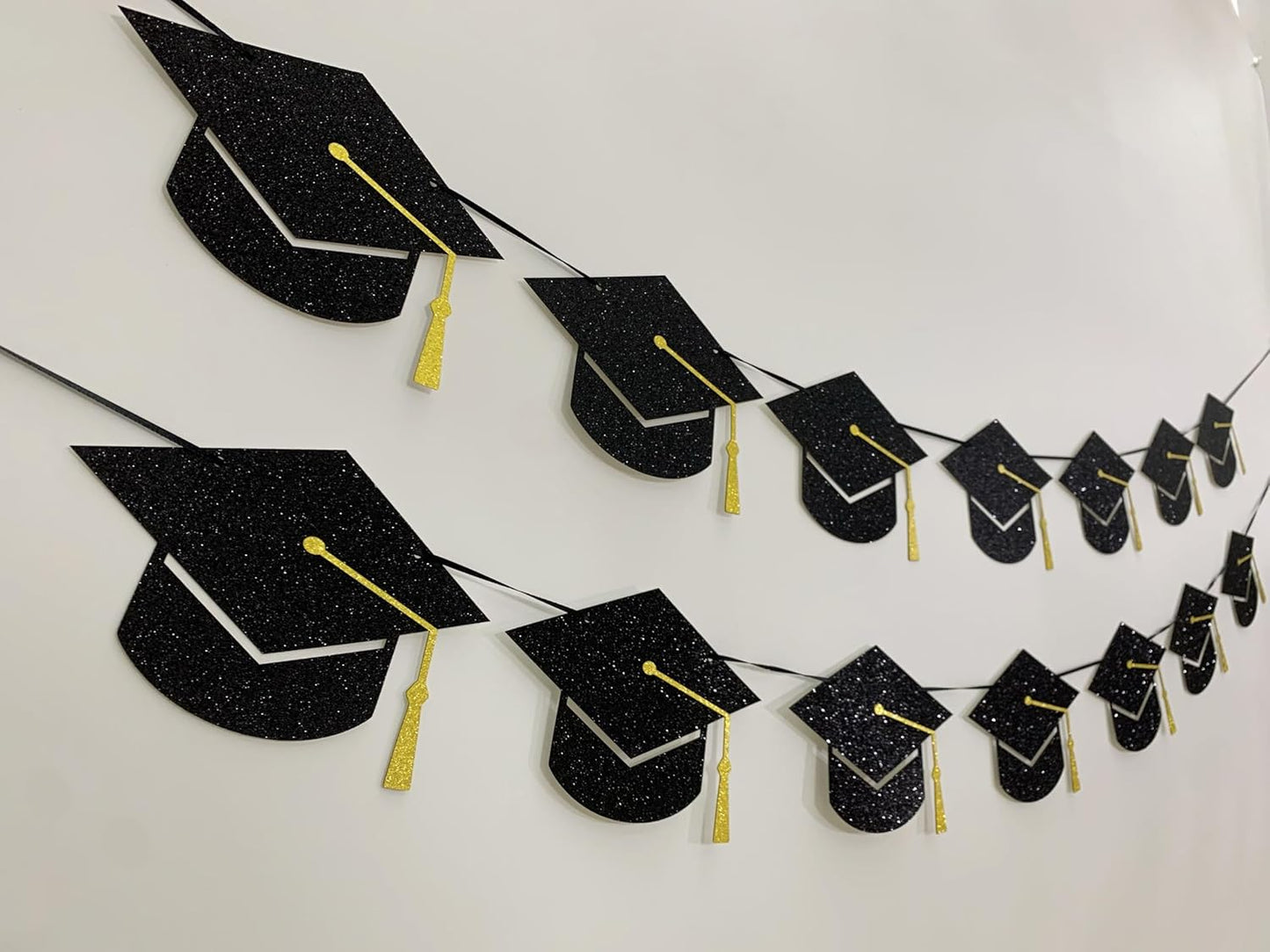Tinbax Graduation Decorations Class of 2026 Party Supplies - Graduation Grad Caps Banner (Pre-Strung)