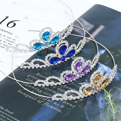 inSowni 8 Pieces Silver Metal Glitter Waterdrop Rhinestone Princess Crown Headbands Tiaras Wedding Birthday Party Prom Headpieces for Women Brides Bridesmaids