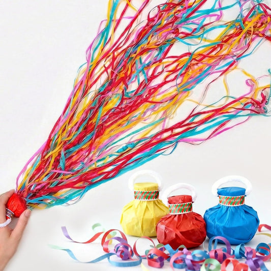 20 Pack Hand Throw Streamers, No Mess Confetti Poppers Multi-Color Paper Crackers for Birthday, Wedding, Party Celebrations