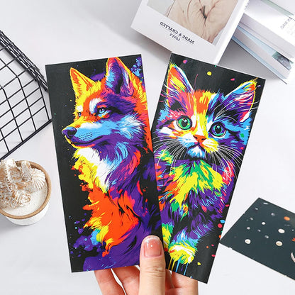 Scratch Art Bookmarks Kit, 24 Sheet Paper with Scratching Tools for DIY Party Favors, Christmas Stocking Stuffers