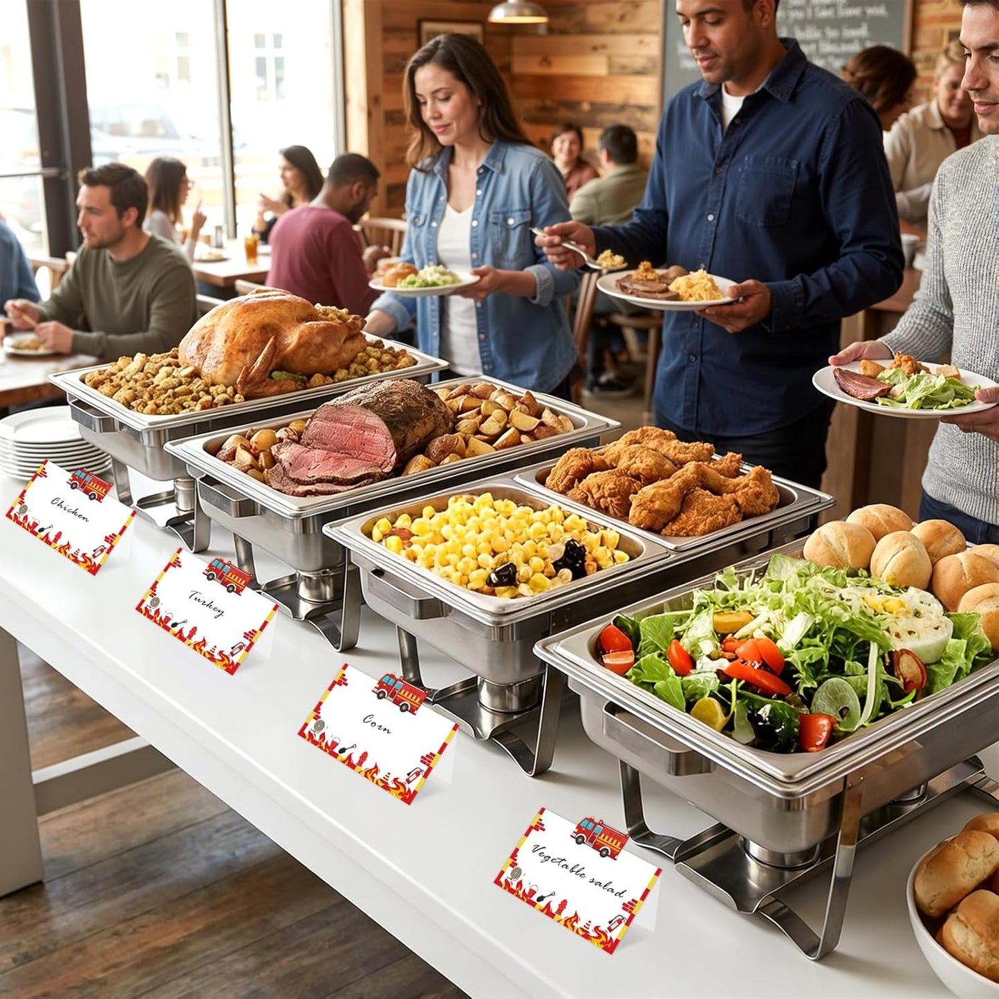 Construction Table Place Cards 50pcs Dump Truck Tent Cards Digger Excavator Food Labels Car Blank Name Card for Birthday Baby Shower Construct Theme Party Table Setting Supplies