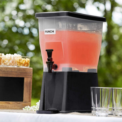 Beverage Dispenser 5 Gallon Drink Dispenser with Spigot, Juice Dispensers for Parties, Black Base