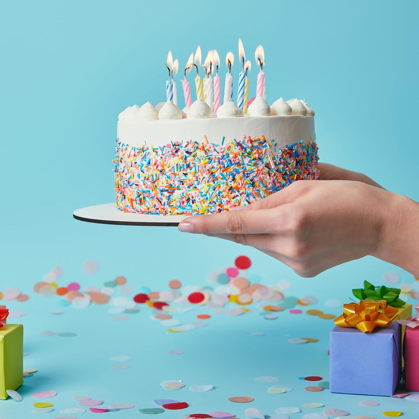 72-Count Birthday Candles Multicolored Spiral, Birthday Candles for Cake, Cupcake Candles, Party Celebration