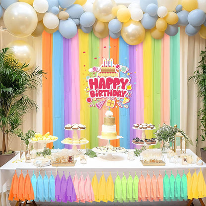 Oubest Crepe Paper Streamers 2.2 Inch x 656 Feet Ideal Party Supplies & Decorations for Birthdays Baby Showers Bachelorettes Weddings DIY, 8 Rolls Pastel Streamers Backdrops, Doorway & Wall Decor