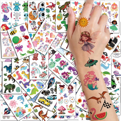 252+ PCS Glow Unicorn Princess Temporary Tattoo for Kids, 36 Sheets Rainbow Castle Candy Star Prince Fake Tattoos Sticker for Girls Boys, Luminous Birthday Magic Fairy Theme Party Favors Decoration