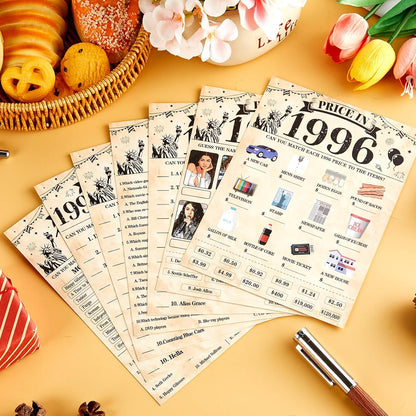 70Pcs 70th Birthday Party Games Born In 1956 Fun 1956 Trivia Music Slang Books Game Double-Sided Game Cards Vintage 70th Birthday Party Supplies for 70 Year Old Activity Anniversary Class Reunion