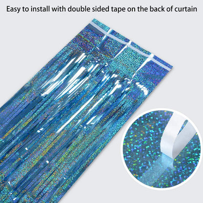 Happy Mothers Day Decorations Melsan 3 Pack 3.2 x 8.2 ft Pinkish Purple Tinsel Fringe Curtain Backdrop, Sparkling Metallic Party Decorations for Girls Birthday, Bachelorette, Wedding, Photo Booth