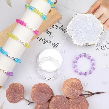 1000Pcs Glow in The Dark Pony Beads 9mm Plastic Kandi Beads Bulk for Friendship Bracelet Necklace Craft Jewelry Making Beads for Hair Braids 9 Color
