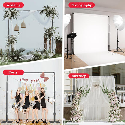 EMART 10x10ft Heavy Duty Backdrop Stand Kit, Adjustable Pipe and Drape Photo Booth Frame for Wedding, Party, Christmas, Birthday Decorations