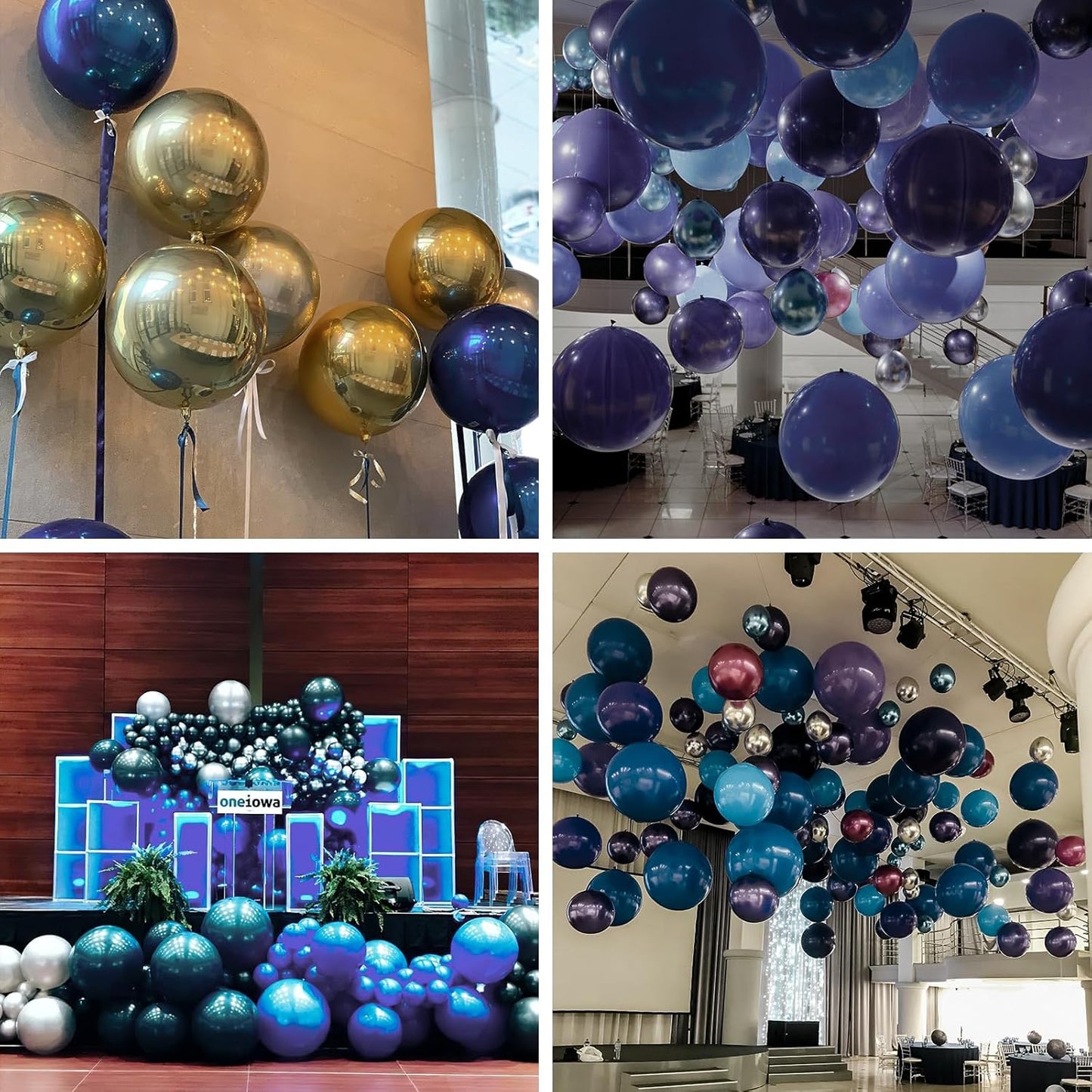 PartyWoo Metallic Gold Foil Balloons 20pcs Different Sizes Pack of 22 15 10 Inch Large Round Foil 4D Inflatable Mirror Ball Mylar Balloons for Graduation Birthday Baby Shower Party Decorations