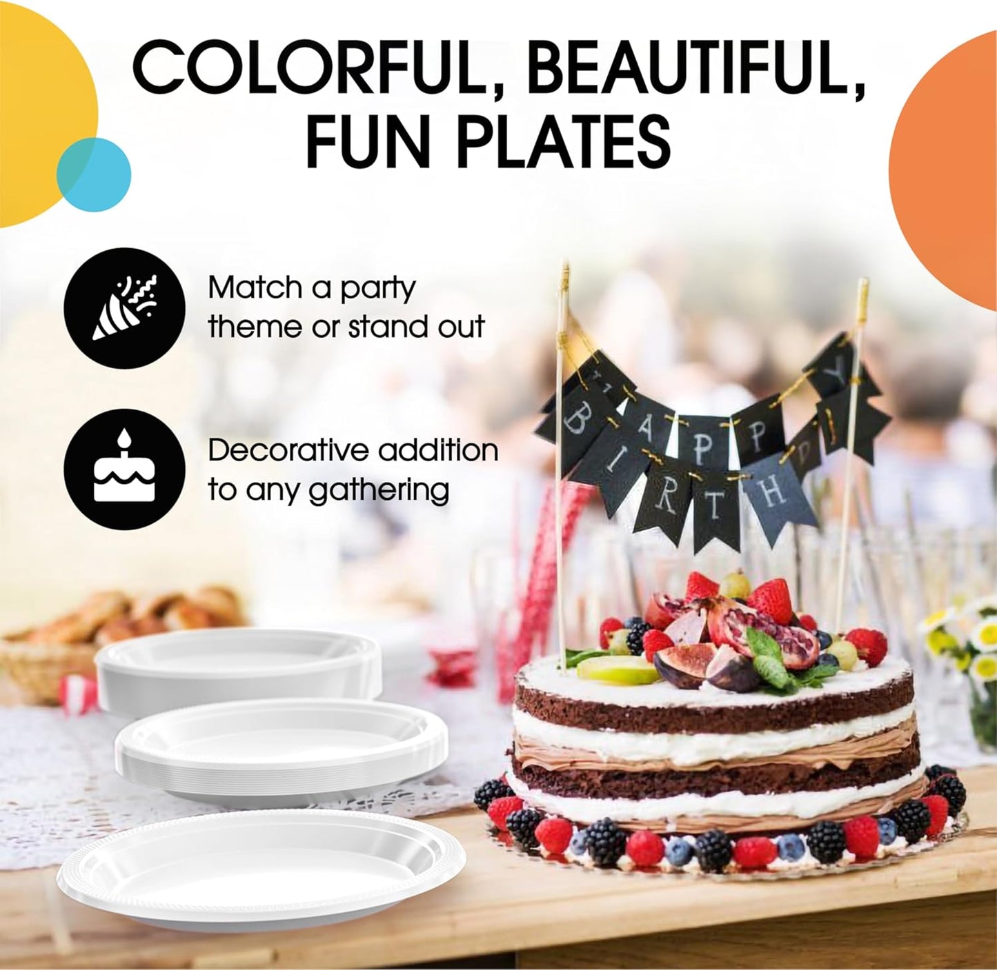 Exquisite Party Solids Red Plastic Plates For Party Supplies 10" Red Disposable Plates Heavy Duty 50 Pcs Plastic Dinnerware Sets Heavy Duty 350 GSM Disposable Dinnerware Set