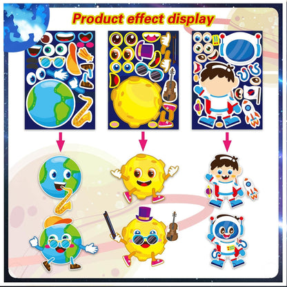 24 Sheets Make-a-face Cupcake Stickers Make Your Own Dessert Stickers Mix and Match Sweets and Fruit Treats Party Favor Supplies for Kids Ice Cream Sticker Games Birthday DIY Art Crafts