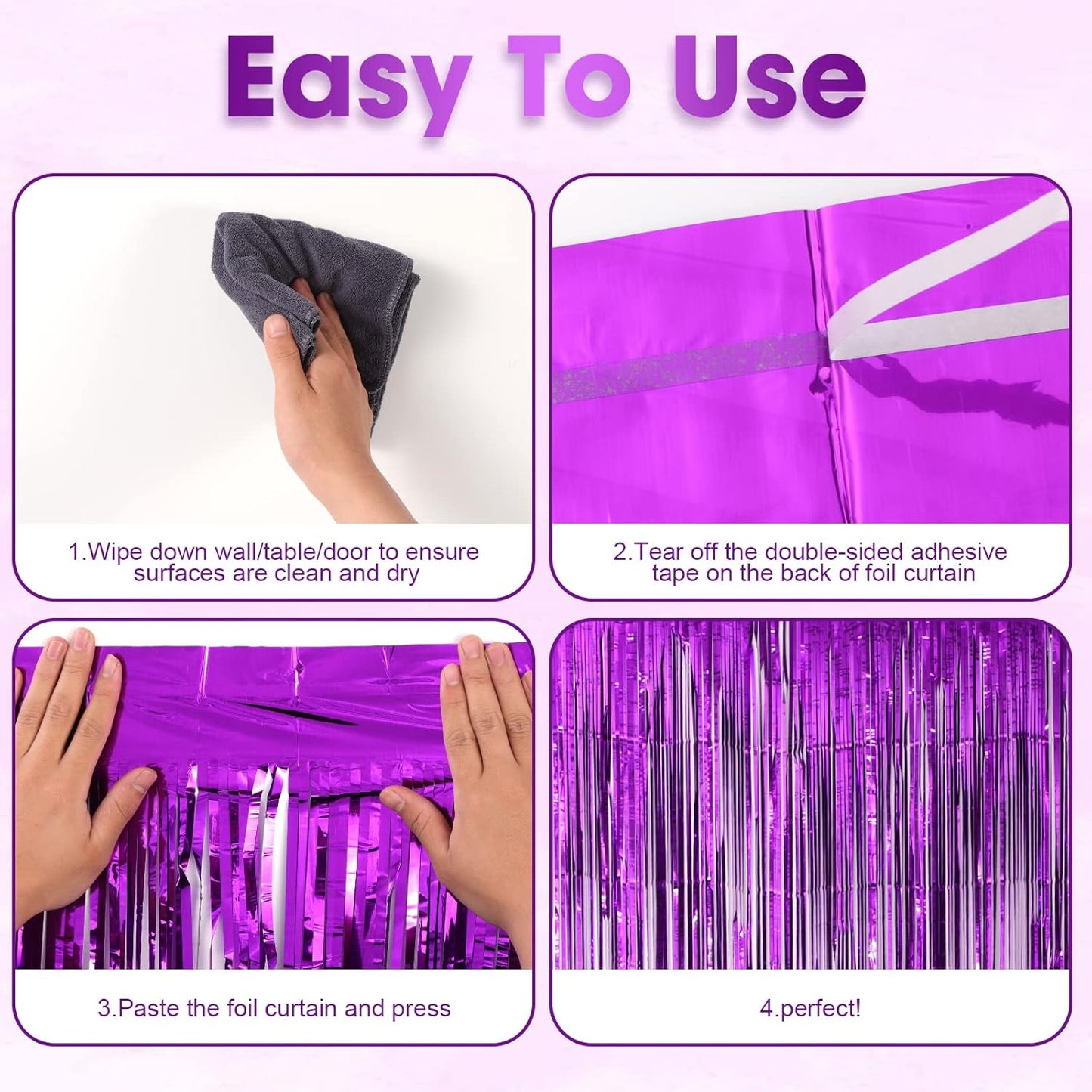 Voircoloria 3 Pack 3.3x8.2 Feet Gold Foil Fringe Backdrop Curtains, Tinsel Streamers, Fringe Backdrop for 2025 New Years Eve, Graduation, Birthday, Baby Shower, Gender Reveal, Disco Party - Colors A
