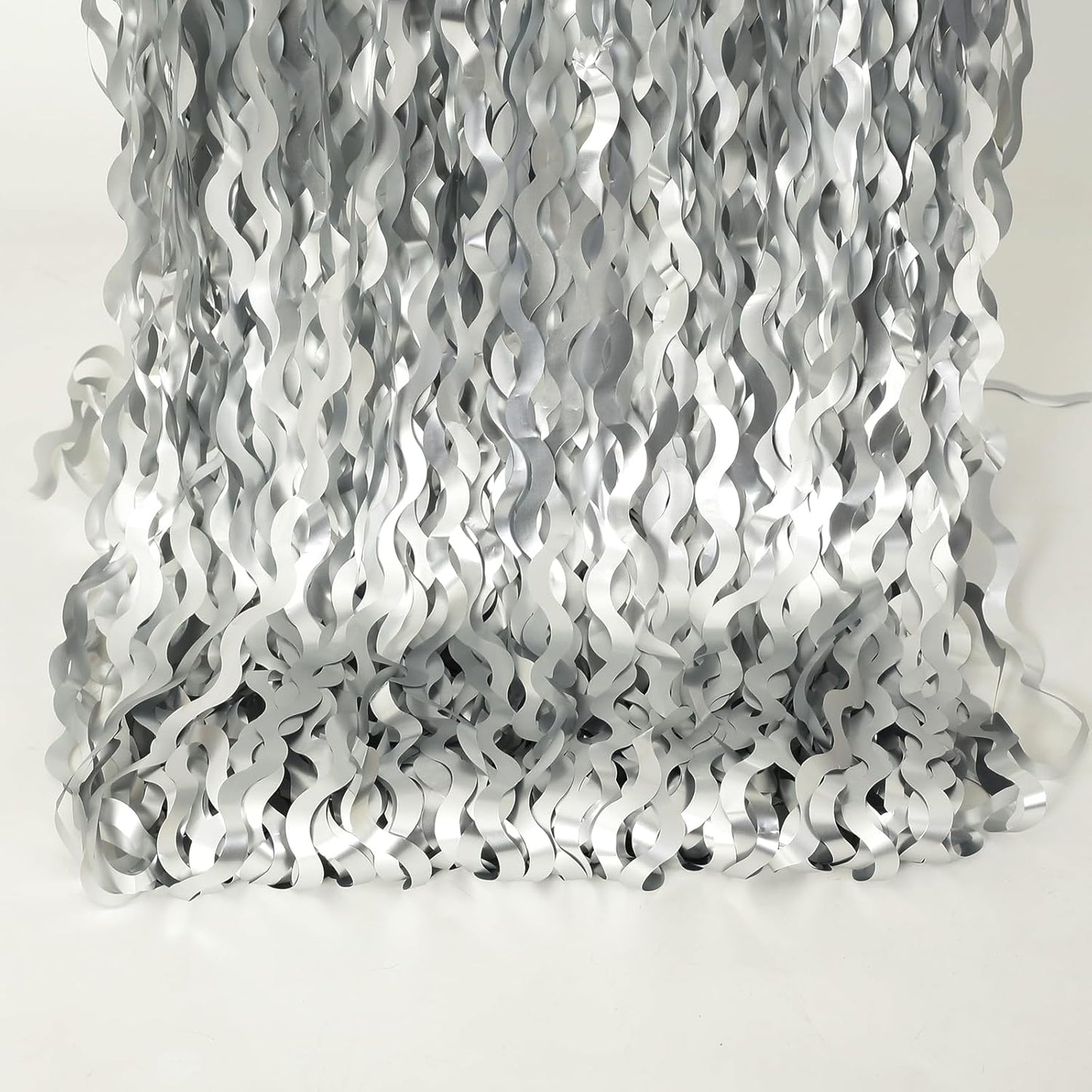 4 Pack Wavy Champagne Gold Metallic Tinsel Foil Fringe Curtains Backdrop - 3.3X6.6ft Foil Fringe Backdrop for Parties | Door Streamers for Birthday | Photo Booth Backdrops Party Decor