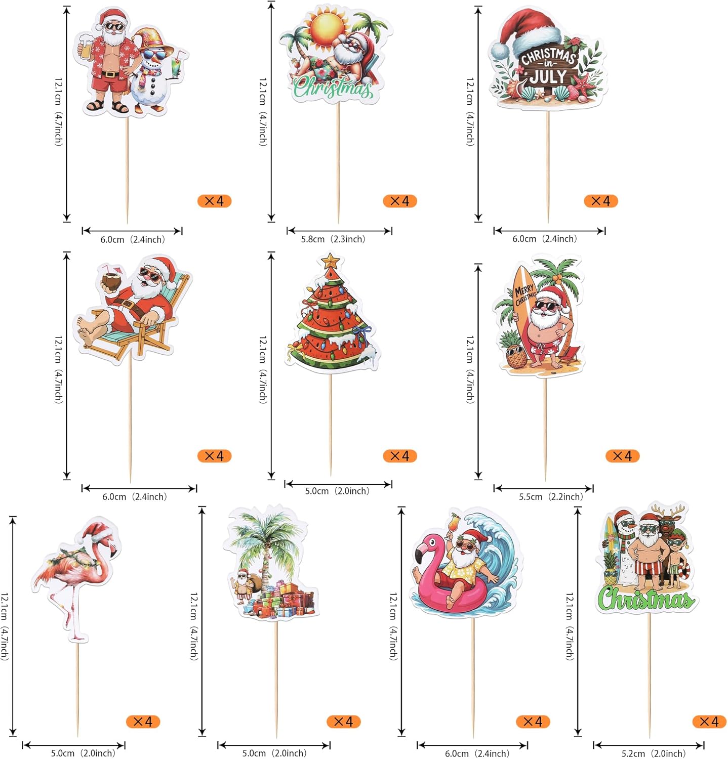 28 PCS Tropical Cupcake Toppers Glitter Leaf Pineapple Flower Palm Tree Flamingo Cupcake Picks Aloha Cake Decorations for Summer Hawaiian Luau Theme Baby Shower Birthday Wedding Party Supplies