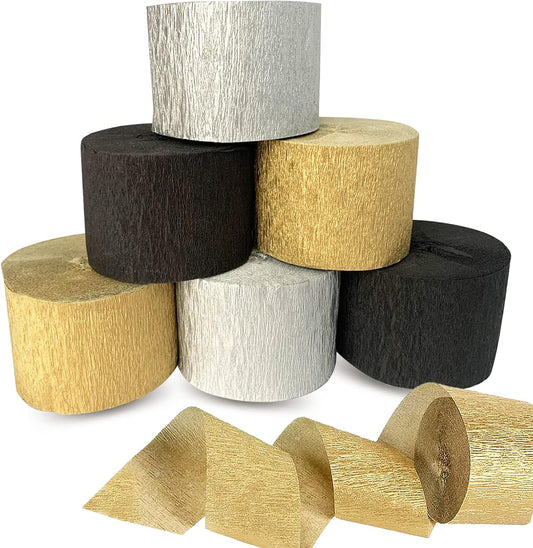 Crepe Paper Streamers 9 Rolls 738ft,Pack of Rainbow Assorted Colored Party Streamers,9 Colors Streamers Party Supplies, for Birthday Decorations,Rainbow DIY,Wedding Baby Shower (1.8 Inch x 82 Ft/Roll)