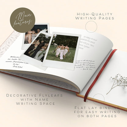 ARTESORI Wedding Guest Book for Reception — Gold-Foiled Guestbook to Sign in, Elegant Baby Shower Guest Book for Party & Birthday — Terracotta Photo & Polaroid Guest Book for Wedding & Bridal Shower