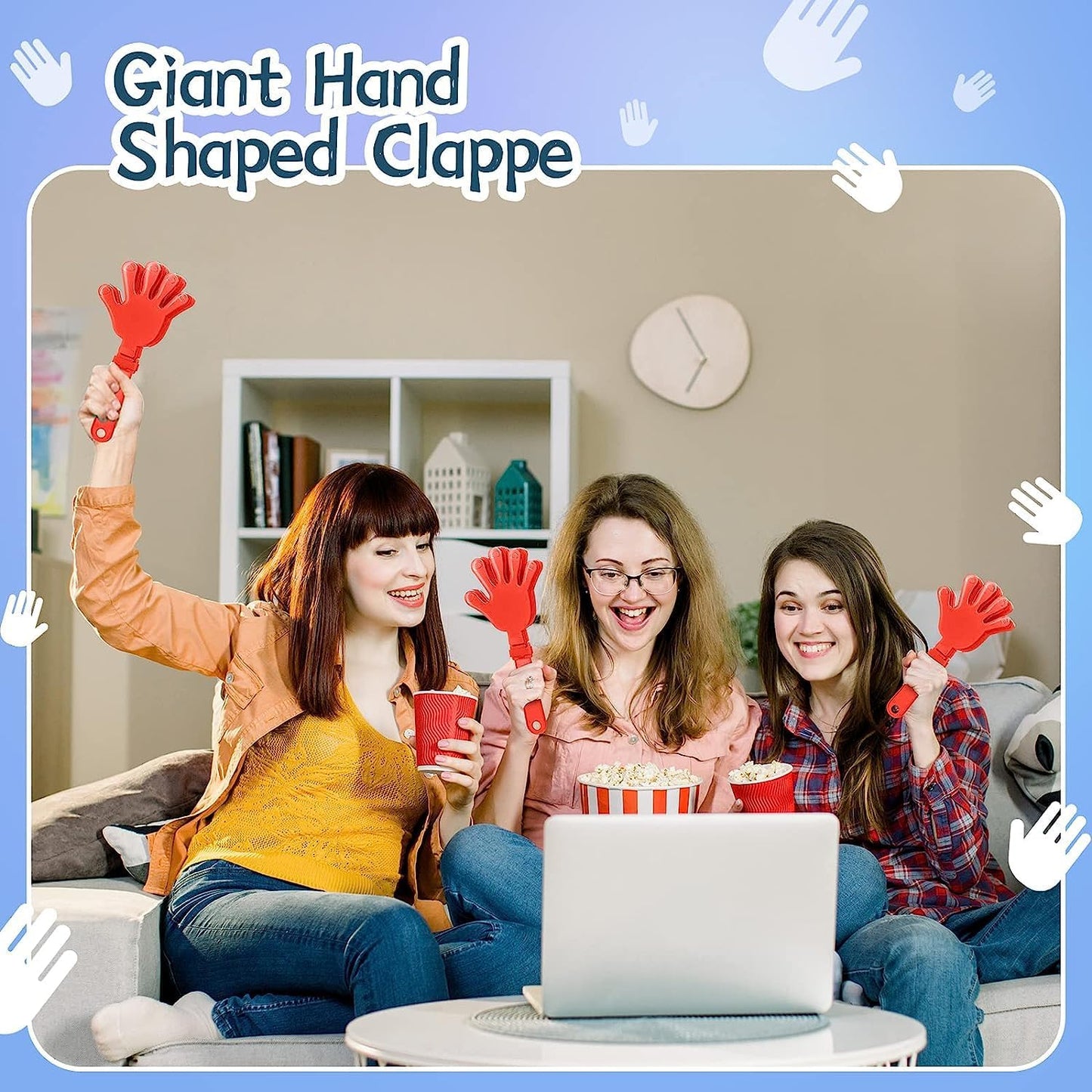 24 Pcs Orange Hand Clappers 7.5 Inch Clappers Noisemakers Noise Makers Party Favors Plastic Party Clapper for Sporting Events Cheers Ball Dance Basketball Football Noisemakers（Orange）