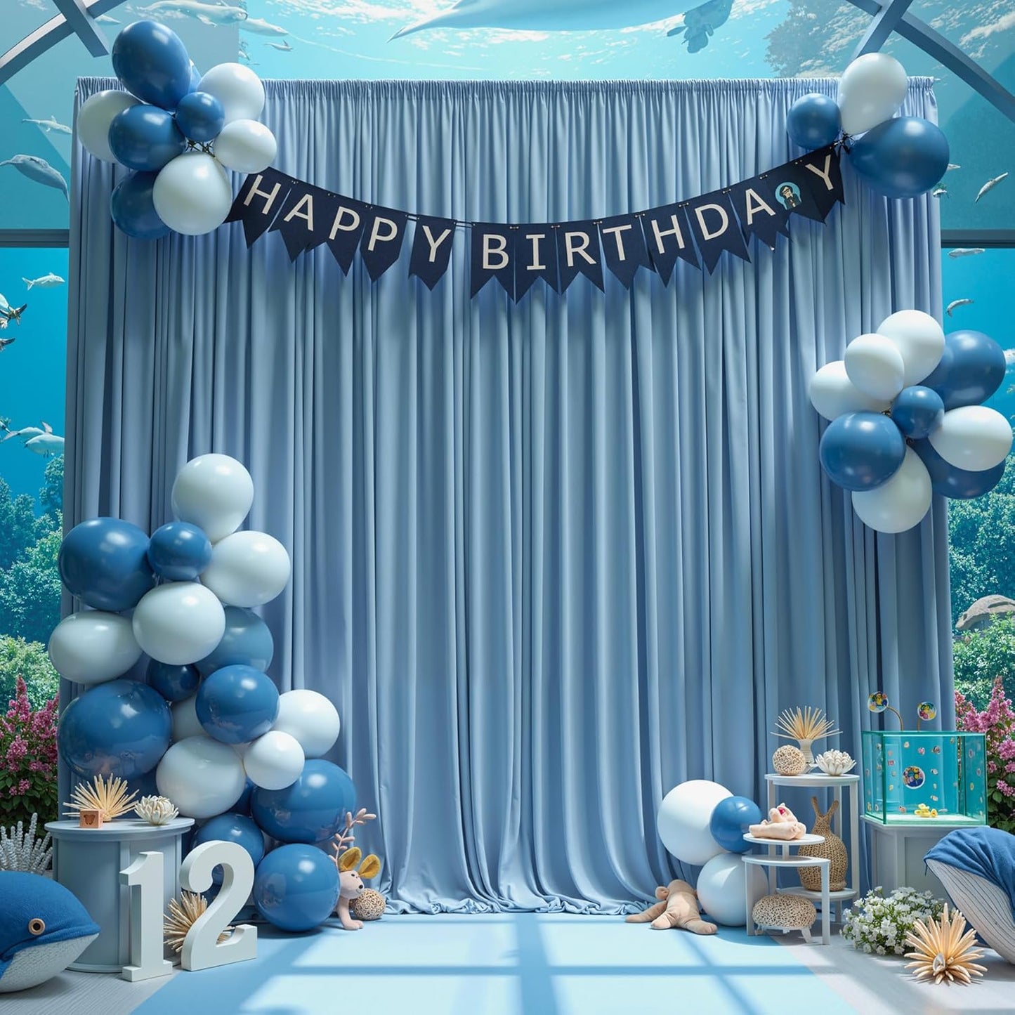10 ft x 10 ft Wrinkle Free White Backdrop Curtains for Wedding Parties, Polyester Photography Backdrop Drapes for Birthday Parties Stage Backdrop Stand, 2 Panels 5x10FT Background Curtains