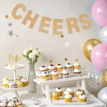 DIY Banner Kit with Letters Glitter Banner Letters Customizable Birthday Banners Graduation Banner Custom Party Hanging Banner for Graduation Wedding Party Baby Shower Decoration(Gold)