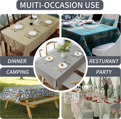 Rectangle Table Cloth,100% Waterproof Tablecloth Oil Proof Spill Proof Vinyl Table Cloth, Wipe Clean Plastic Table Cover for Dining, Camping, Indoor and Outdoor 52" x 70",Leaves
