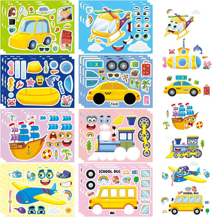 24 Sheets Make a Face Stickers for Kids Toddlers, Make Your Own Animal Mix and Match Sticker Sheets with Sea Animals Horses Dinosaurs Unicorns for Kids Crafts Party Favors Goodie Bags Stuffers