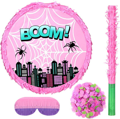 4 Pcs Green Turtle Piñata Birthday Decorations 12.6 x 3.1'' Turtle Piñata Set with Batting Stick Eye Mask Blindfold and Confetti for Birthday Decorations Props
