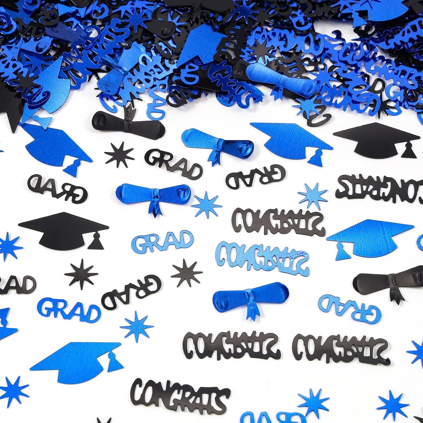Silver and Blue Graduation Confetti 2026, 1000 Pcs Class of 2026 Table Centerpiece Grad Confetti for 2026 Graduation Party Decorations Supplies
