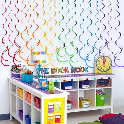 36 Pcs Blue Hanging Swirl Decorations Ombre Royal Blue White Felt Swirl Streamer Spiral Ceiling Garland for Birthday Wedding Baby Shower Graduation Under The Sea Nautical Ahoy Achor Party Supplies