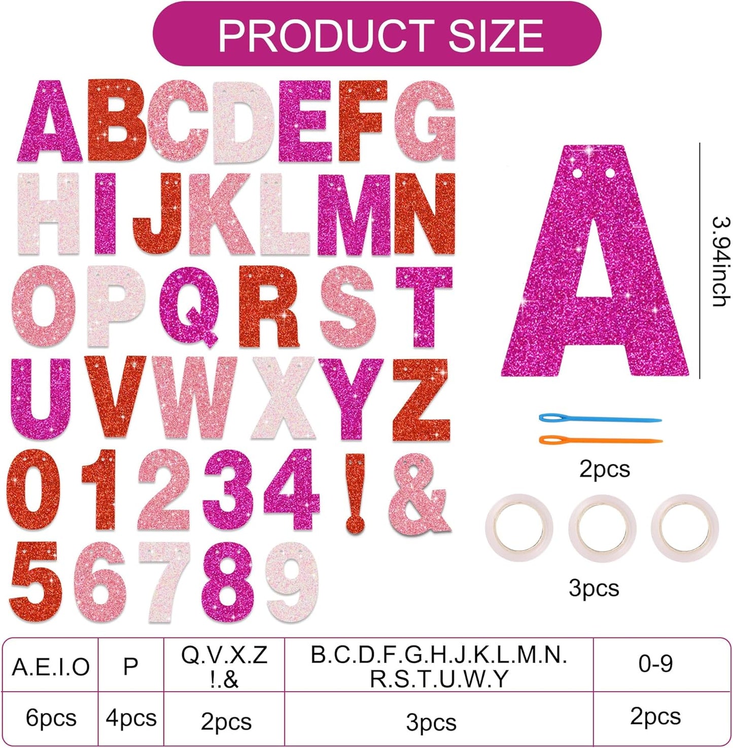 BEISHIDA 116 PCS A-Z DIY Letter Banner Kit Make Your Own Banner Including 111 Letters and Numbers 3 Rope and 2 Threading Device,Customized for Birthday Graduation Wedding Decor Black