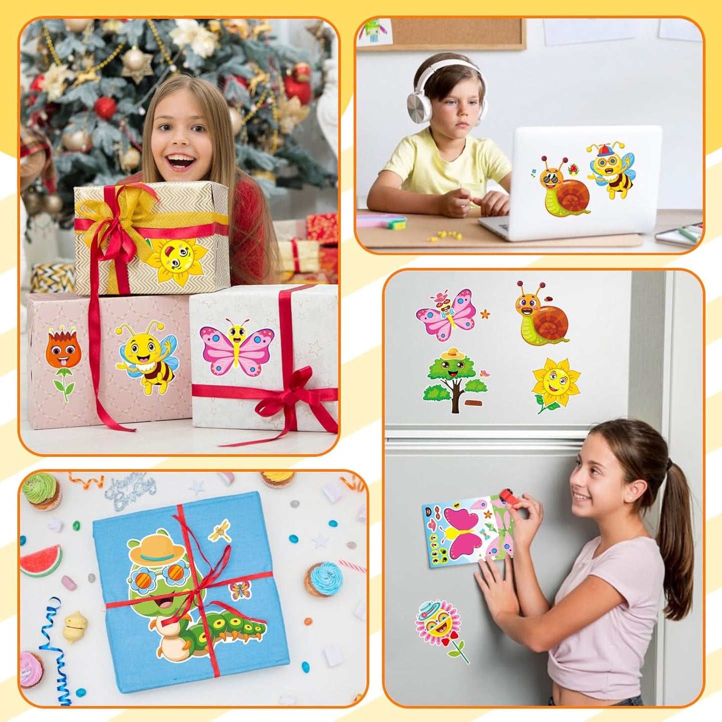 24 Sheets Make a Face Stickers for Kids Toddlers, Make Your Own Animal Mix and Match Sticker Sheets with Sea Animals Horses Dinosaurs Unicorns for Kids Crafts Party Favors Goodie Bags Stuffers