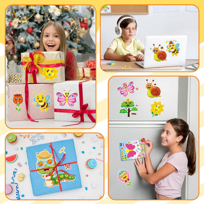 24 Sheets Make a Face Stickers for Kids Toddlers, Make Your Own Animal Mix and Match Sticker Sheets with Sea Animals Horses Dinosaurs Unicorns for Kids Crafts Party Favors Goodie Bags Stuffers