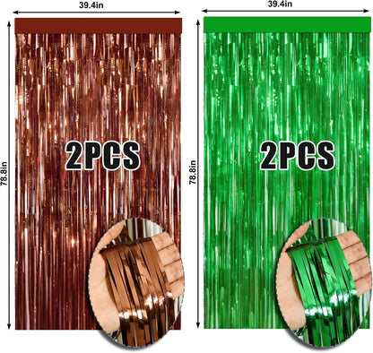 4 Packs Silver Foil Fringe Curtain, Silver Glitter Metallic Tinsel Backdrop for Birthday, Wedding, Baby Shower, Bachelorette, 70s 80s 90s Theme Disco Party, Iridescent Party Decorations Supplies