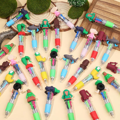 CZWZ 20Pcs Mini Multicolor Pens in One 4-in-1 Cute Pens Bulk for Kids, Fun Kawaii Ballpoint Pens for Birthdays and Children's Party Favors Gifts Teacher School Supplies