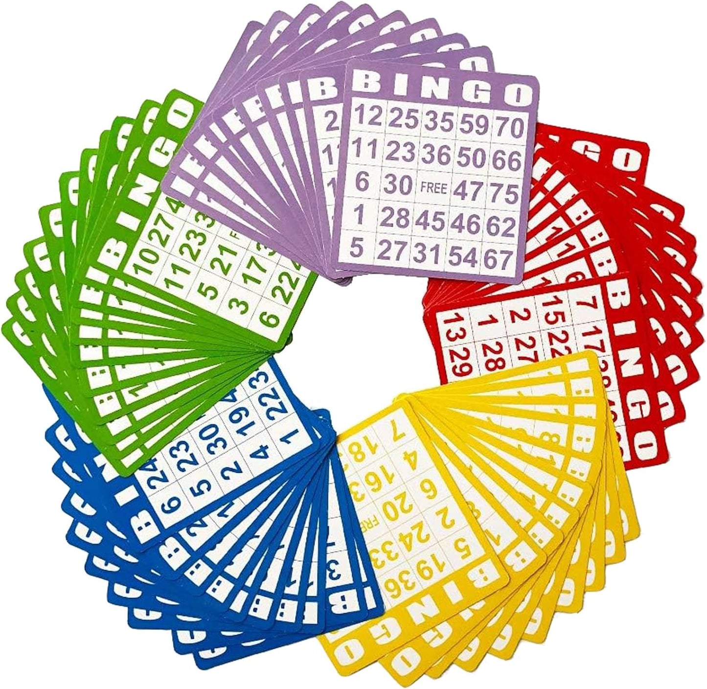 Yuanhe 50 Bingo Game Cards - Bingo Set Kids Party Paper Card Games School Classroom Family Gathering Activity Casino Trip