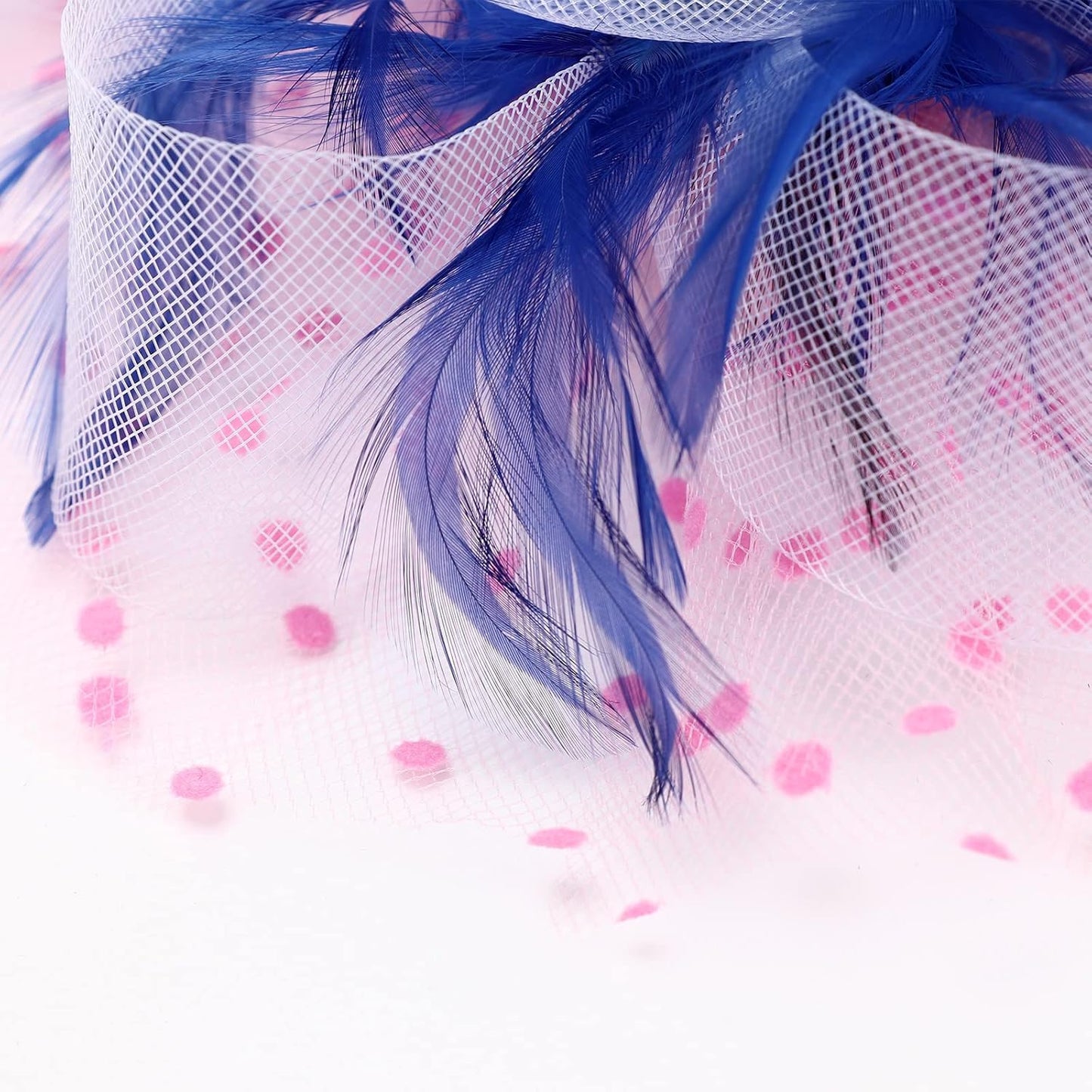 DRESHOW Fascinators Hat Flower Mesh Ribbons Feathers on a Headband and a Clip Tea Party Headwear for Girls and Women - Colors B
