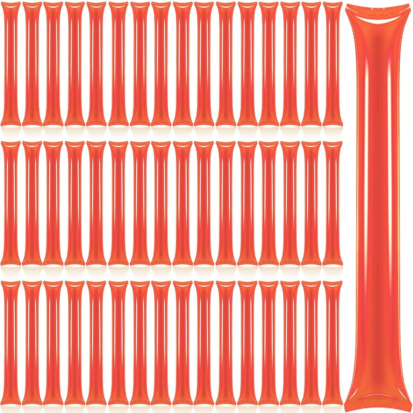 Civaner 48 Pcs Thunder Stick Team Spirit Boom Stick Cheering Accessories Cheerleading Spirit Noise Maker Plastic Clapper Inflatable Noise Maker Sports Supply(Orange)