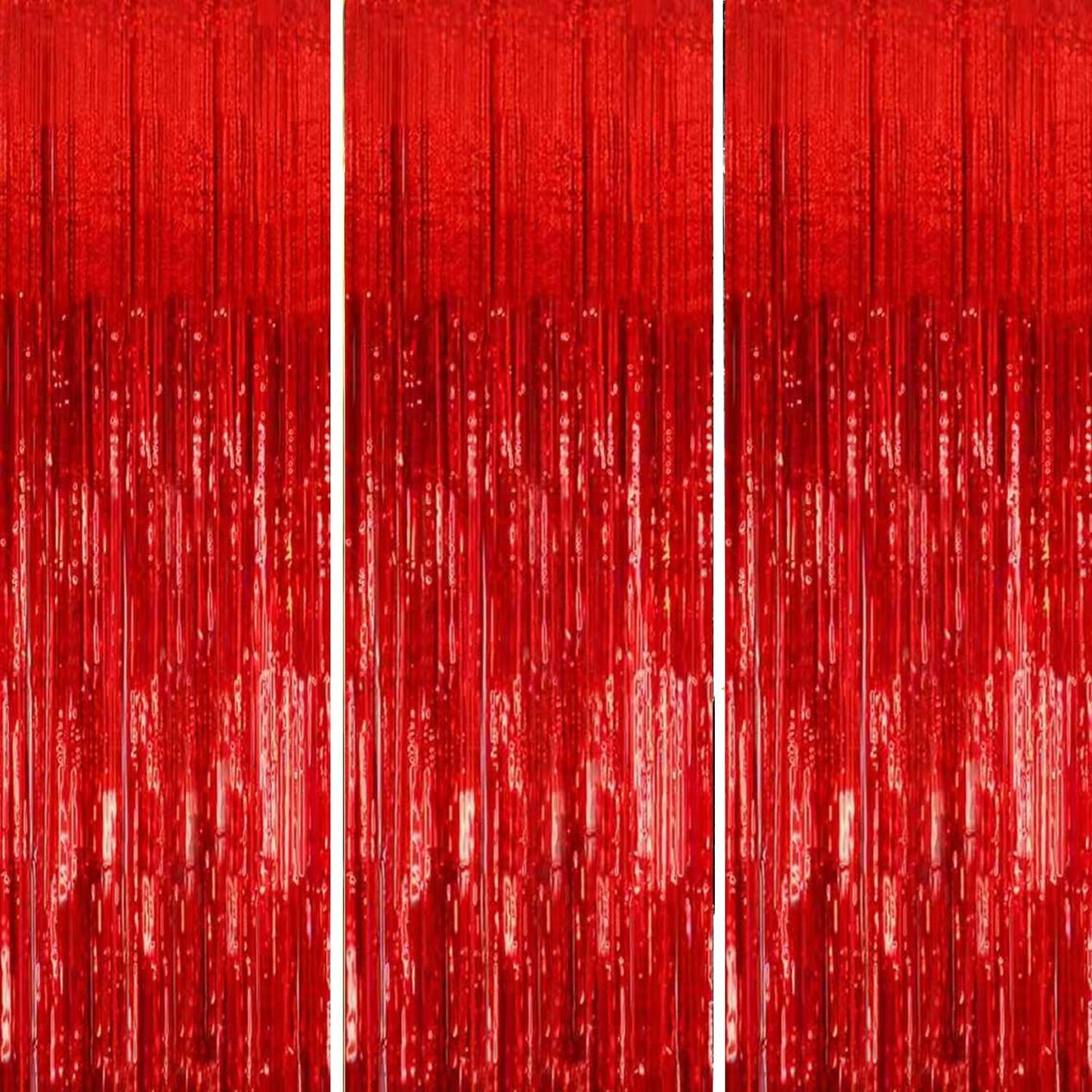 Birthday Party Decorations: 3 Pack 3.3 x 9.9 ft Gold Foil Fringe Curtains Party Supplies, Tinsel Curtain Backdrop for Parties/Birthday/Photo Booth