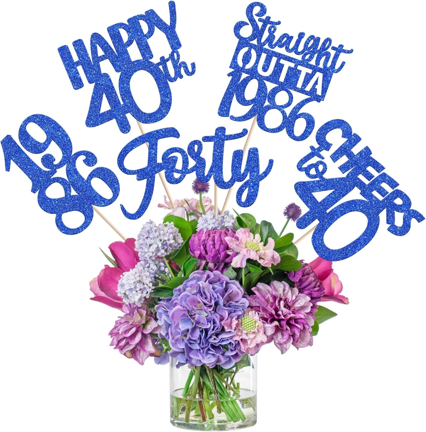 15 PCS 50th Birthday Centerpiece Sticks Fifty Happy 50th Straight Outta 1976 Table Flower Centerpieces Sticks Cheers to 50 Floral Decorations for 50th Birthday Party Centerpieces Supplies Black