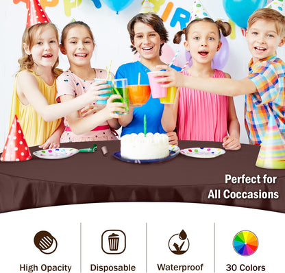 Exquisite Party Solids 6-Pack Premium Plastic Tablecloth 54in. x 108in. Rectangle Plastic Table Cover - Navy