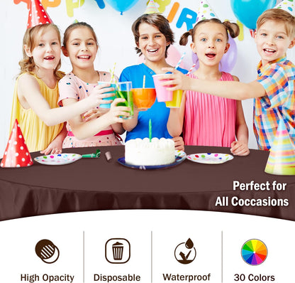 12-Pack Premium Plastic Tablecloth 54in. x 108in. Rectangle Table Cover - Dark Blue - Colors B